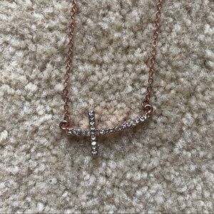 Rose gold cross necklace